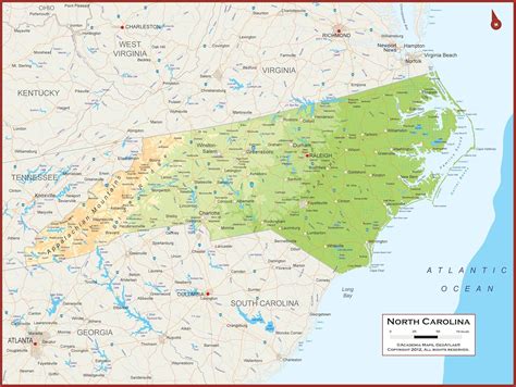 Map of Virginia and North Carolina